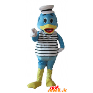 Azul e amarelo mascote pato, vestido de marinheiro - MASFR23645 - patos mascote
