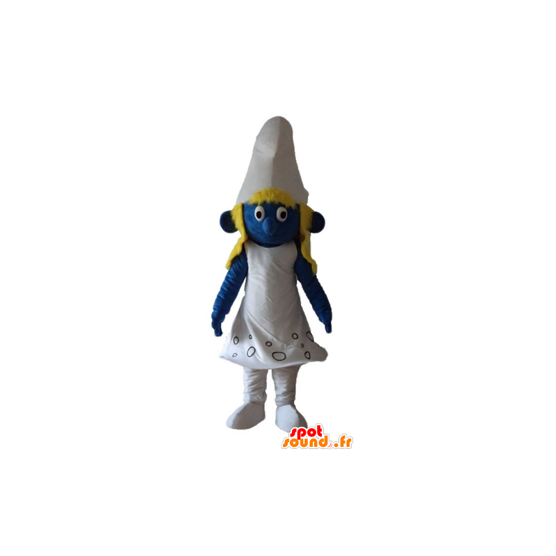 Smurfette maskotti, kuuluisa sarjakuva Smurffit - MASFR23648 - Mascottes Les Schtroumpf