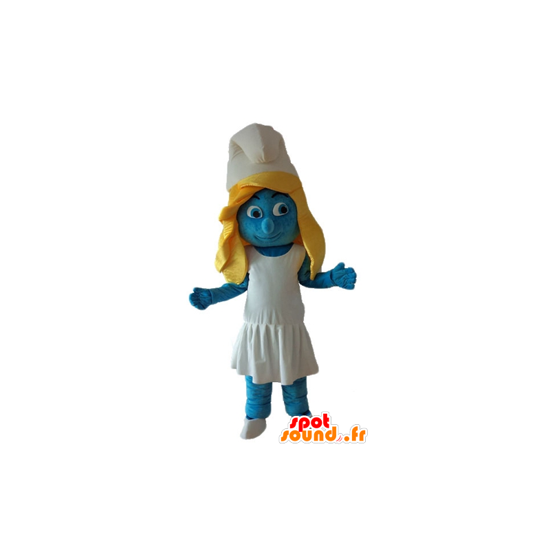 Smurfette maskotti, kuuluisa sarjakuva Smurffit - MASFR23649 - Mascottes Les Schtroumpf