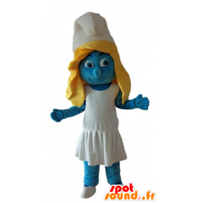 Smurfette maskotti, kuuluisa sarjakuva Smurffit - MASFR23649 - Mascottes Les Schtroumpf