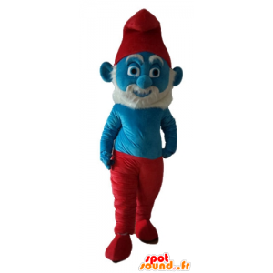 Mascote de Papai Smurf, personagem de desenho animado famosa - MASFR23650 - Mascottes Les Schtroumpf