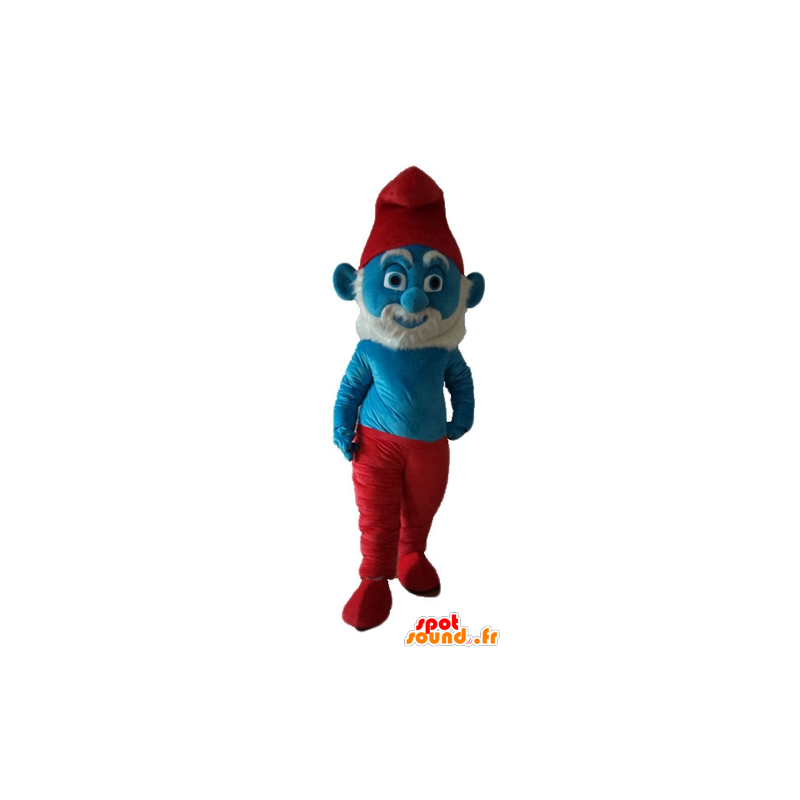 Mascote de Papai Smurf, personagem de desenho animado famosa - MASFR23650 - Mascottes Les Schtroumpf