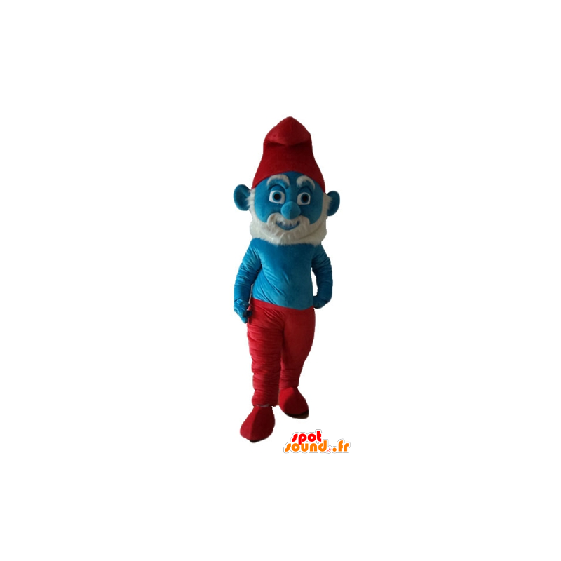 Mascottekostuum Grote Schtroumpf, beroemd stripfiguur - De Smurf-mascottes - MASFR23650 - SpotSound.fr