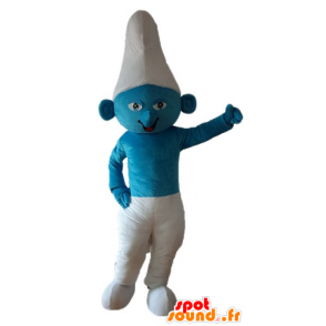 Smurf maskot, blå och vit serietecken - Spotsound maskot