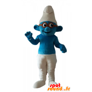 Brainy Smurf mascotte, famoso personaggio dei fumetti - MASFR23652 - Mascotte il puffo