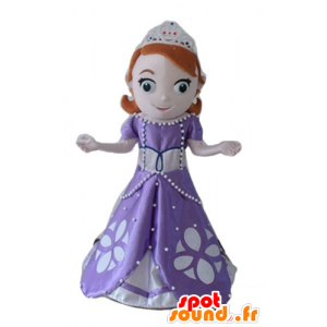 Mascot rødhåret prinsesse, med en lilla kjole - MASFR23657 - menneskelige Maskoter