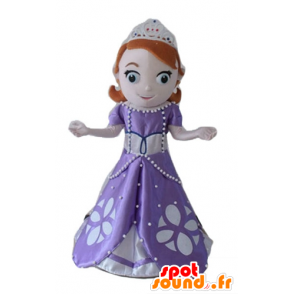 Mascot roodharige prinses, met een paarse jurk - MASFR23657 - Human Mascottes