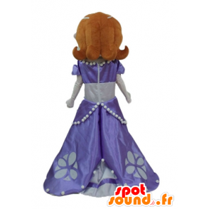 Μασκότ κοκκινομάλλα πριγκίπισσα, με ένα μοβ φόρεμα - MASFR23657 - Ανθρώπινα Μασκότ