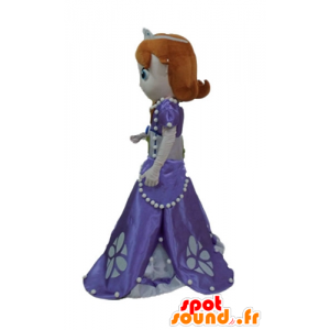 Maskottchen rothaarige Prinzessin mit einem lila Kleid - MASFR23657 - Menschliche Maskottchen