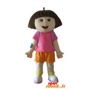 Mascot Dora the Explorer, daughter of famous cartoon - MASFR23666 - Mascots Dora and Diego