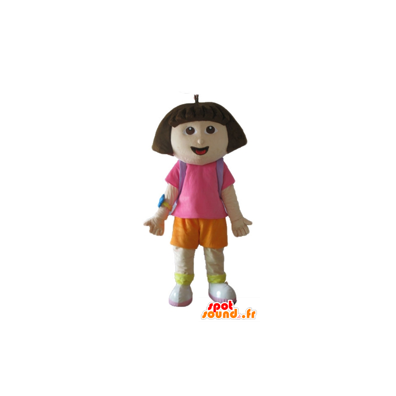 Mascot Dora the Explorer, daughter of famous cartoon - MASFR23666 - Mascots Dora and Diego