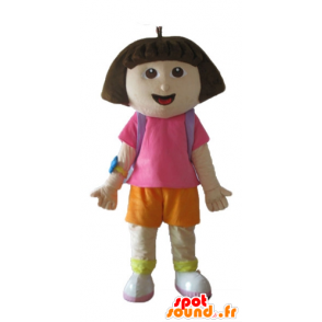 Mascot Dora the Explorer, daughter of famous cartoon - MASFR23666 - Mascots Dora and Diego