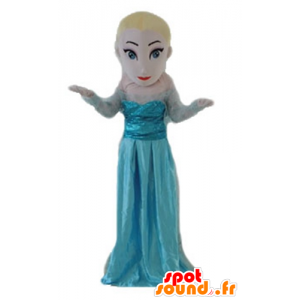Blonde girl mascot, princess in blue dress - MASFR23668 - Mascots boys and girls