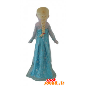 Blonde girl mascot, princess in blue dress - MASFR23668 - Mascots boys and girls