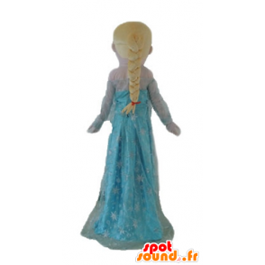 Blonde girl mascot, princess in blue dress - MASFR23668 - Mascots boys and girls