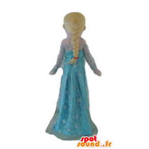 Blonde meisje mascotte, prinses in blauwe jurk - MASFR23668 - Mascottes Boys and Girls