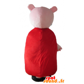 Pink pig mascot with a red dress - MASFR23671 - Mascots pig