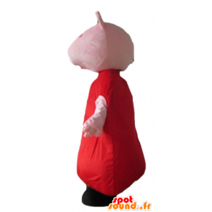 Mascota del cerdo rosado con un vestido rojo - MASFR23671 - Las mascotas del cerdo