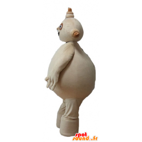 Mascotte de gros bonhomme beige, dodu et souriant - MASFR23679 - Mascottes non-classées