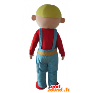 Trabalhador Mascot, trabalhador manual, sorridente e jovial - MASFR23685 - Mascotes humanos
