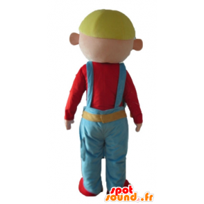 Trabalhador Mascot, trabalhador manual, sorridente e jovial - MASFR23685 - Mascotes humanos