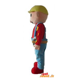 Trabalhador Mascot, trabalhador manual, sorridente e jovial - MASFR23685 - Mascotes humanos