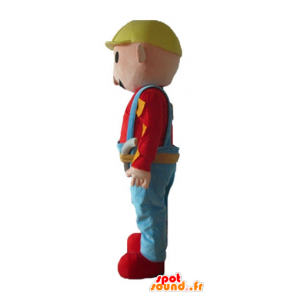 Trabalhador Mascot, trabalhador manual, sorridente e jovial - MASFR23685 - Mascotes humanos