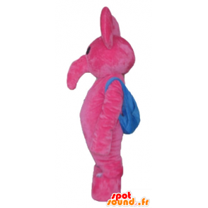 Mascot pink elephant with a blue schoolbag - MASFR23687 - Elephant mascots