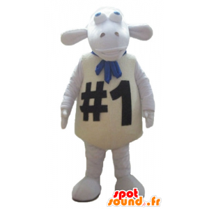 Duża biała owca maskotka, bardzo zabawny i oryginalny - MASFR23693 - Gwiazdy Maskotki