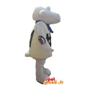 Mascotte de gros mouton blanc, très rigolo et original - MASFR23693 - Mascottes Personnages célèbres