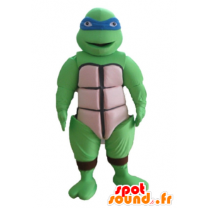 Mascotte de Léonardo, célèbre tortue ninja, au bandeau bleu - MASFR23698 - Mascottes Personnages célèbres