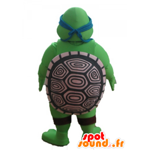Mascot Leonardo, beroemde ninja schildpad, blauwe hoofdband - MASFR23698 - Celebrities Mascottes