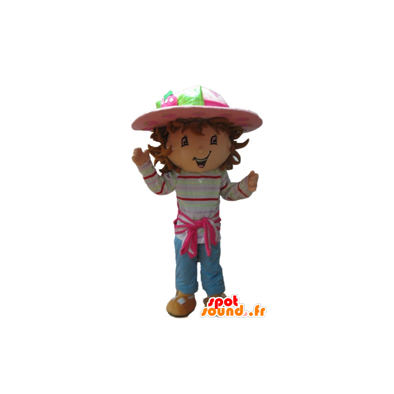 Charlotte mascota de personaje de dibujos animados de la fresa - MASFR23713 - Personajes famosos de mascotas