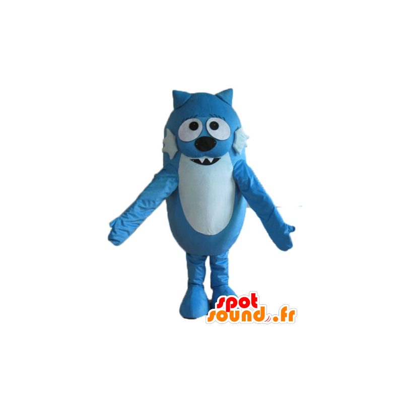 Kat mascotte, blauwe hond, bicolor - MASFR23721 - Dog Mascottes