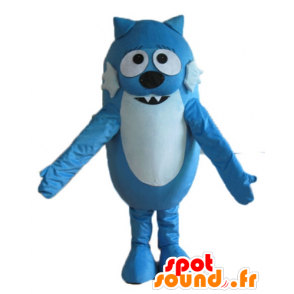 Cat mascot, blue dog, bicolor - MASFR23721 - Dog mascots