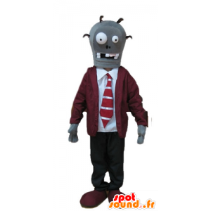 Mascotte de squelette, de mort vivant, en costume cravate - MASFR23723 - Mascottes Humaines