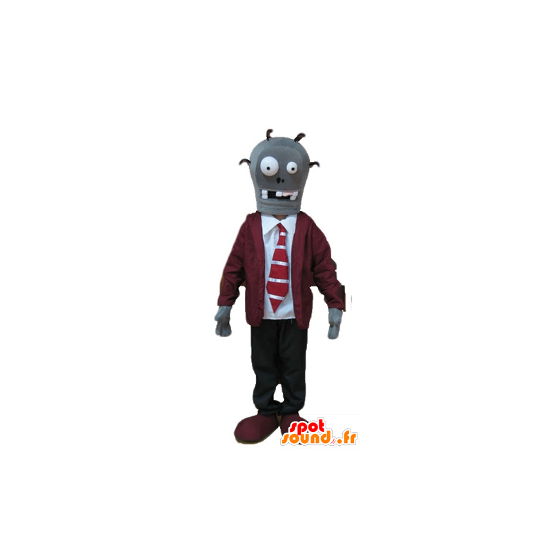 Mascotte de squelette, de mort vivant, en costume cravate - MASFR23723 - Mascottes Humaines