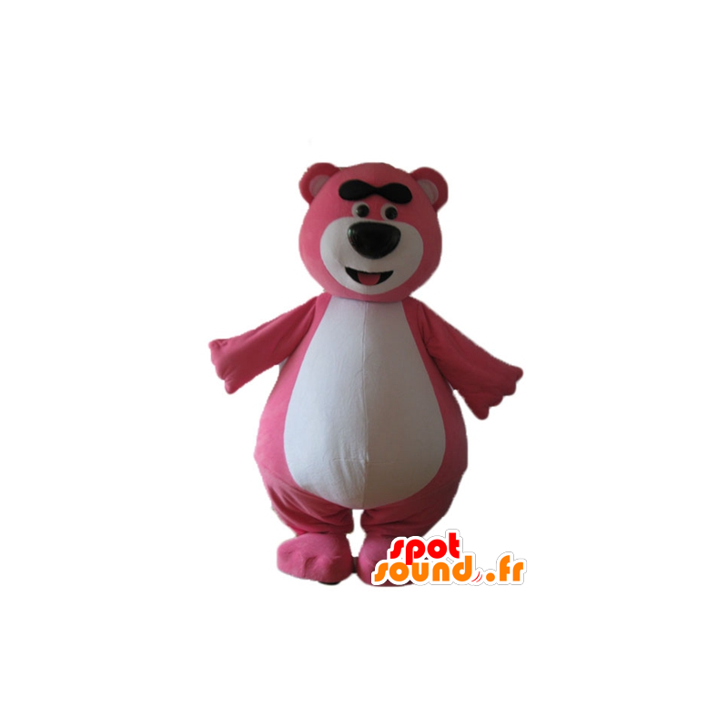 Grande color rosa y blanco de peluche mascota, regordeta y divertido - MASFR23724 - Oso mascota