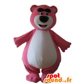 Grande color rosa y blanco de peluche mascota, regordeta y divertido - MASFR23724 - Oso mascota