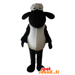 Mascota de Shaun, los famosos dibujos animados en blanco y negro ovejas - MASFR23725 - Personajes famosos de mascotas