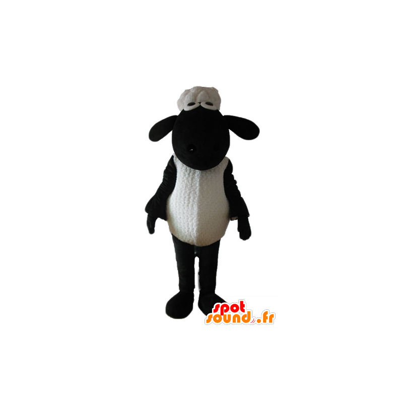 Mascot Shaun beroemde zwarte en witte schapen cartoon - MASFR23725 - Celebrities Mascottes