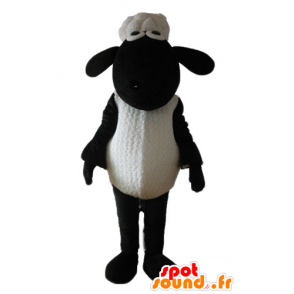 Mascotte de Shaun, célèbre mouton noir et blanc de dessin animé - MASFR23725 - Mascottes Personnages célèbres