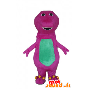 Mascotte de gros dinosaure rose et vert, géant - MASFR23727 - Mascottes Dinosaure