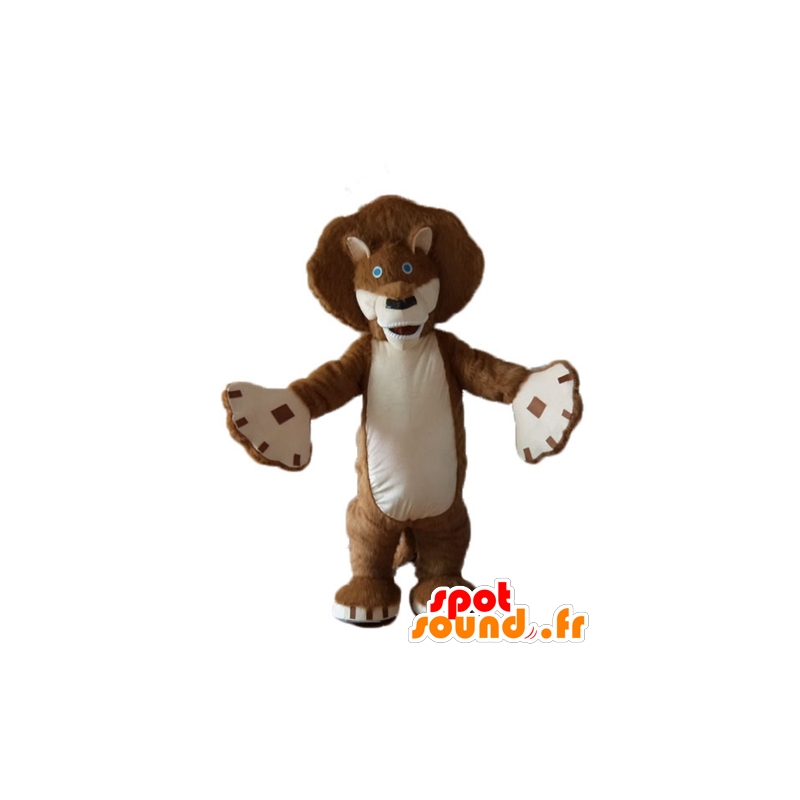 Alex mascot, lion famous cartoon Madagascar - MASFR23731 - Mascots famous characters