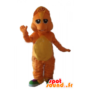 Orange og gul drage maskot - Spotsound maskot kostume
