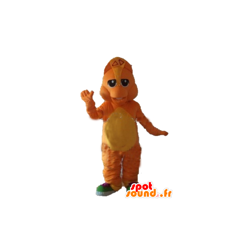 Arancio e giallo drago mascotte - MASFR23737 - Mascotte drago