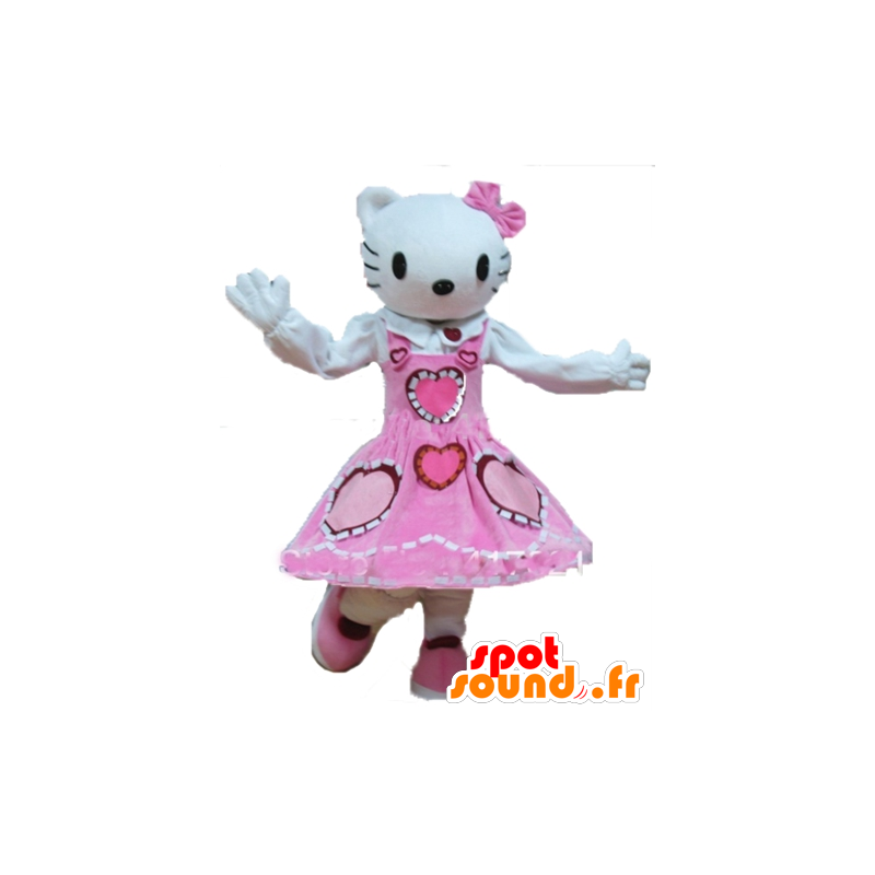 Mascot Hello Kitty, kuuluisa valkoinen kissa sarjakuva - MASFR23738 - Hello Kitty Maskotteja