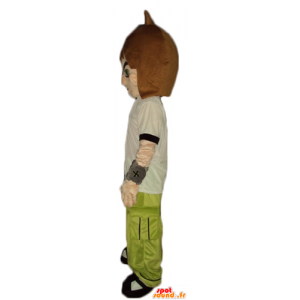 Boy Maskottchen, jugendlich im grünen Kleid, schwarz und weiß - MASFR23745 - Maskottchen-jungen und Mädchen