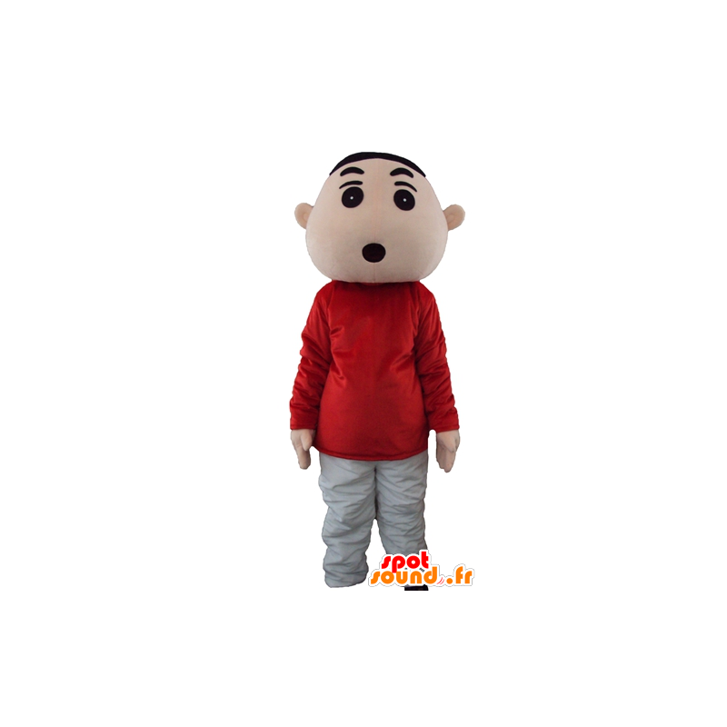 Boy mascot, young red dress and gray - MASFR23747 - Mascots boys and girls