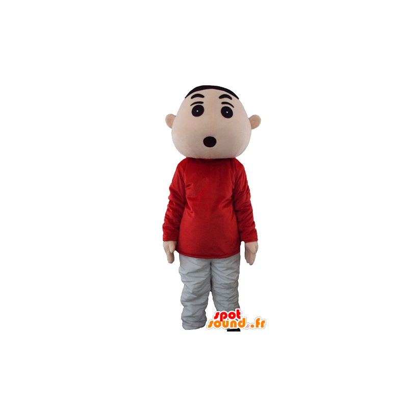 Mascotte de garçon, de jeune en tenue rouge et grise - MASFR23747 - Mascottes Garçons et Filles